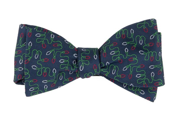 Holiday String Lights Navy Bow Tie