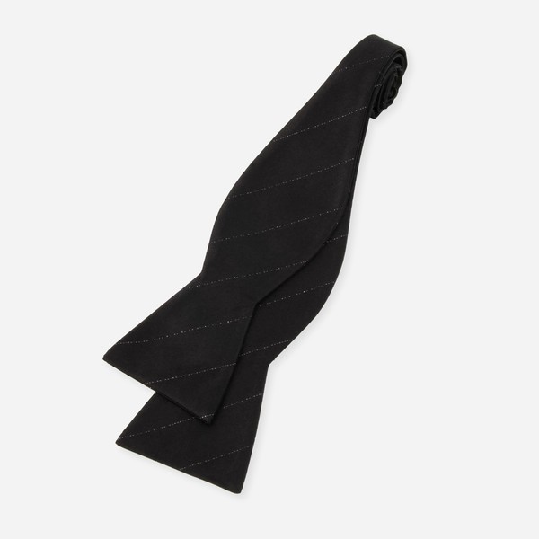 Striped Flare Black Bow Tie