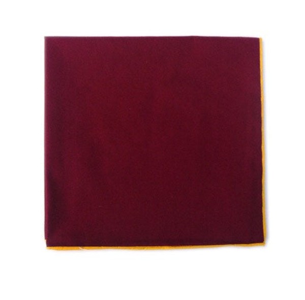 Solid Color Cotton With Border Crimson Pocket Square