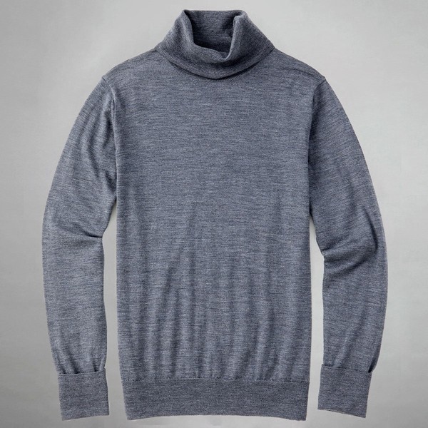 Perfect Merino Wool Grey Turtleneck Sweater