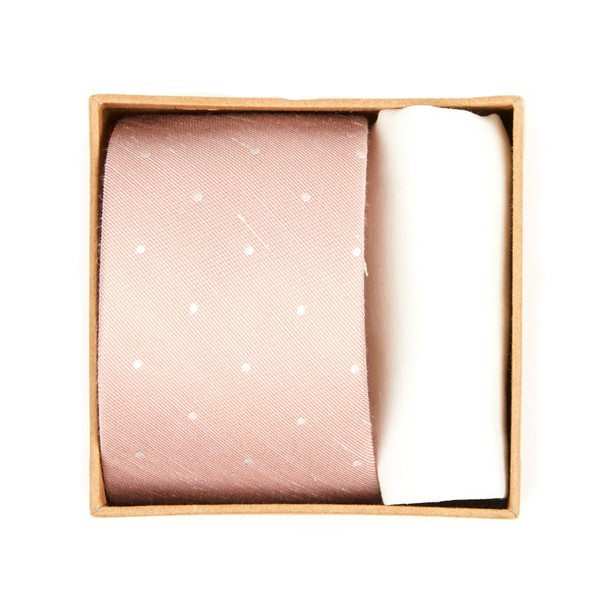Bulletin Dot Tie Box Blush Pink Gift Set
