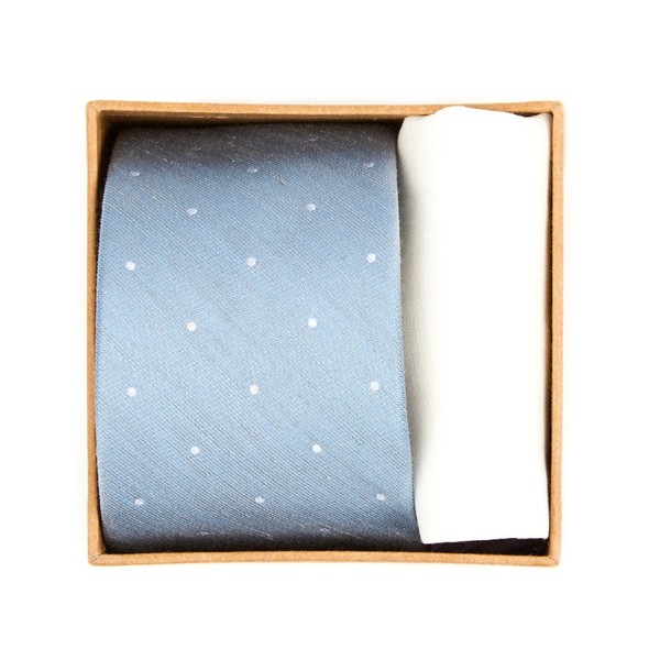 Bulletin Dot Tie Box Slate Blue Gift Set