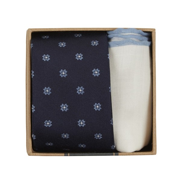 Primrose Flowers Tie Box Light Blue Gift Set