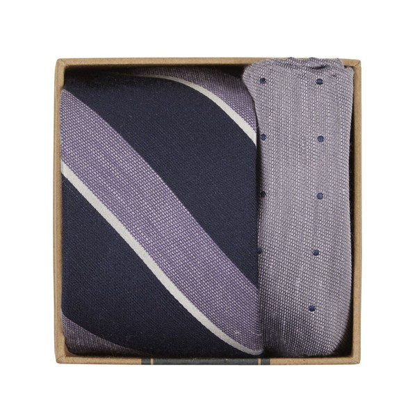 Patina Stripe Tie Box Lilac Gift Set