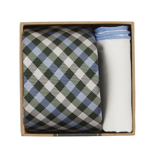 Polo Plaid Tie Box Green Gift Set