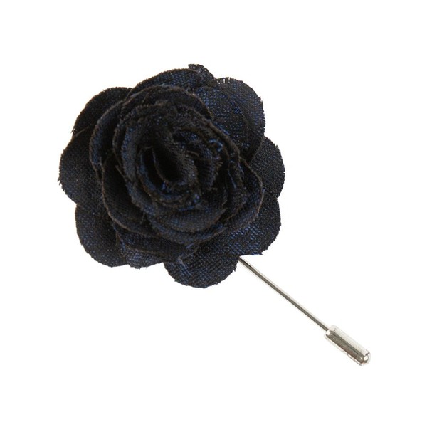 Fall Wool Houndstooth Navy Lapel Flower