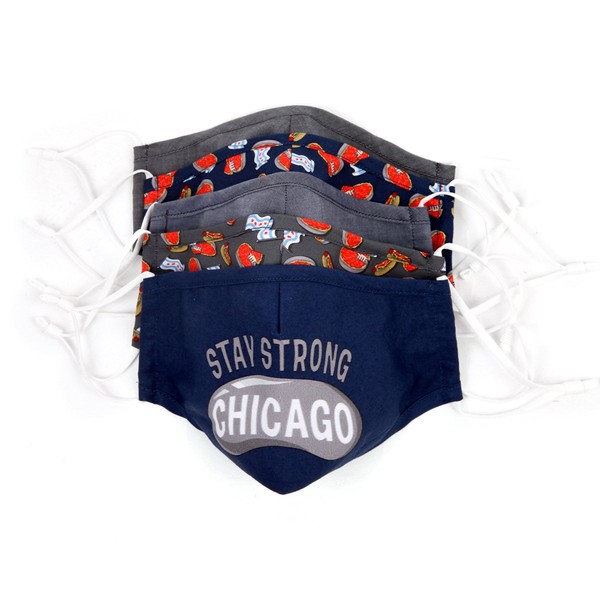 5 Pack Cotton Navy Chicago Face Mask
