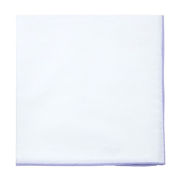 White Cotton With Border Violet Pocket Square