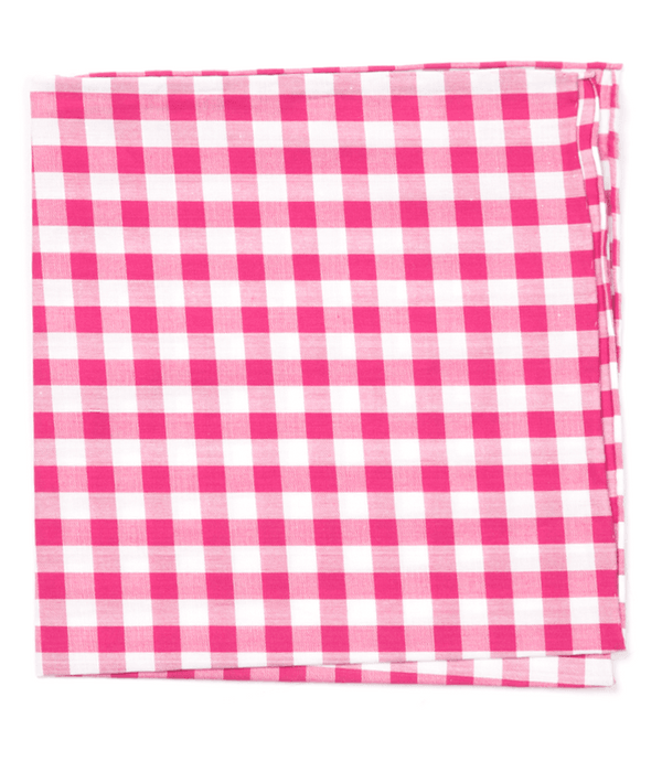 Classic Gingham Hot Pink Pocket Square