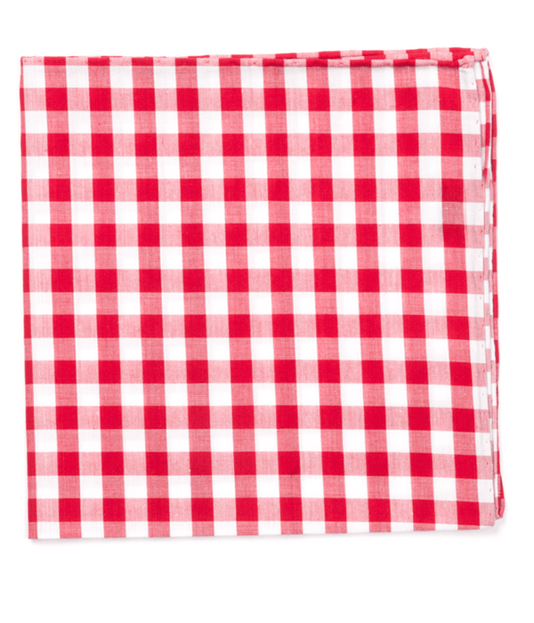 Classic Gingham Red Pocket Square