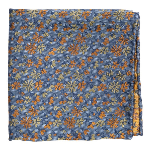 Daffodil Garden Slate Blue Pocket Square