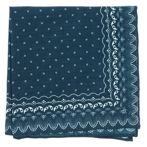 Outpost Paisley Navy Pocket Square