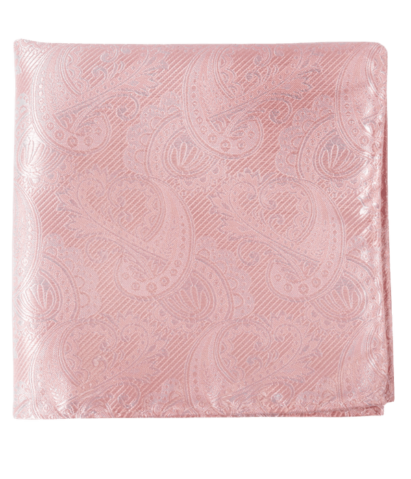 Twill Paisley Blush Pink Pocket Square