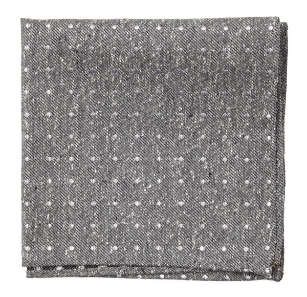 Knotted Dots Grey Pocket Square