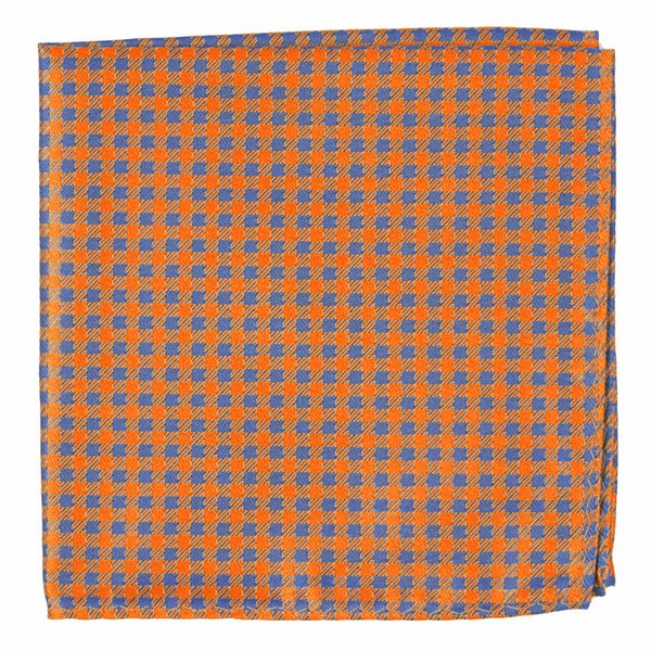 Commix Checks Tangerine Pocket Square