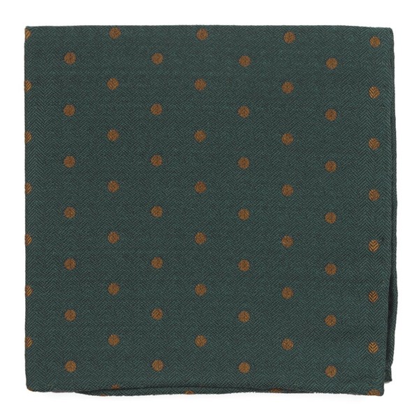 Dotted Hitch Hunter Green Pocket Square