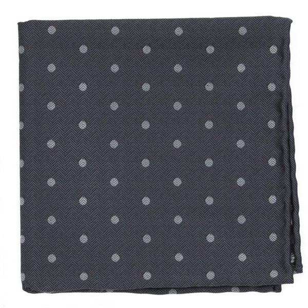 Dotted Hitch Grey Pocket Square