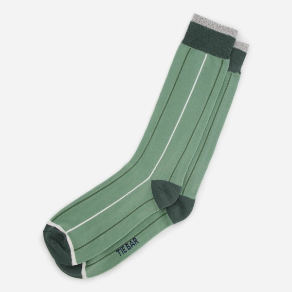 Vertical Stripe Jade Dress Socks