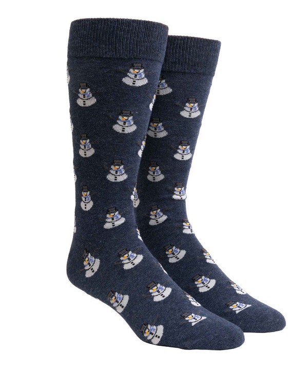 Snowman Navy Dress Socks