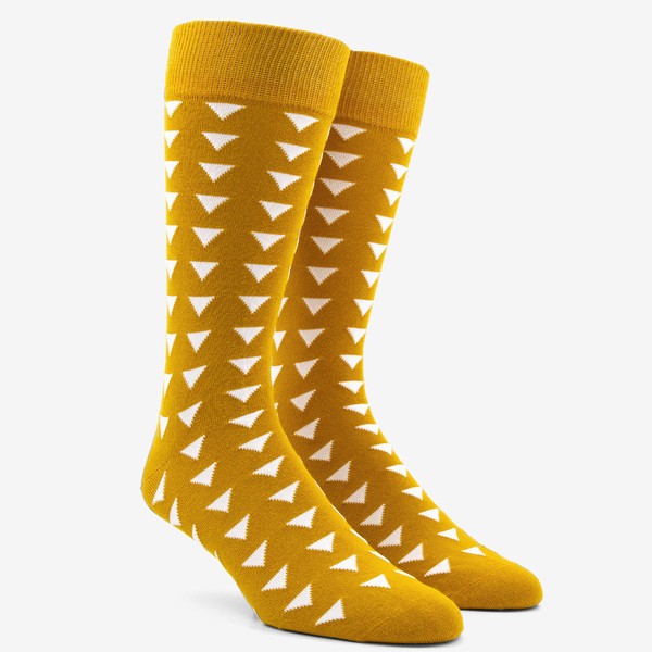 Triangle Geo Mustard Dress Socks