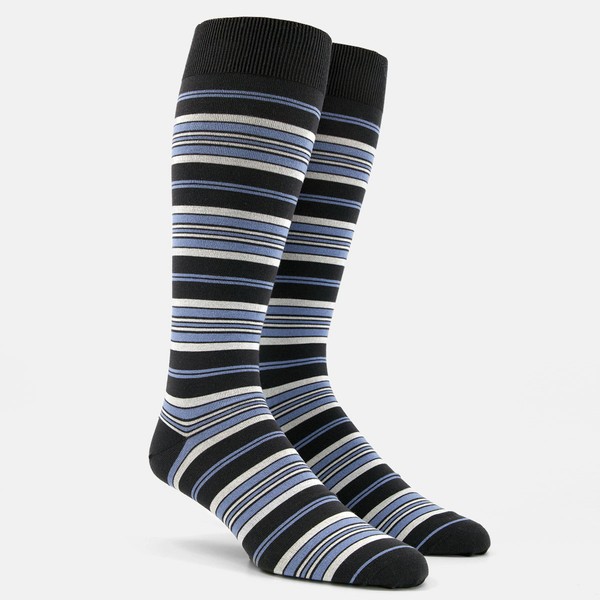 Variegated Stripe Light Blue Dress Socks