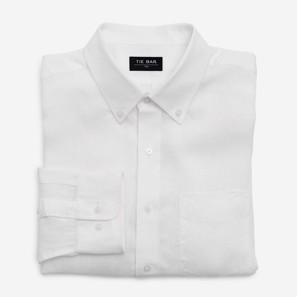 Linen Solid White Casual Shirt