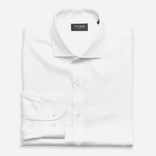 Twill Solid White Non-iron Dress Shirt