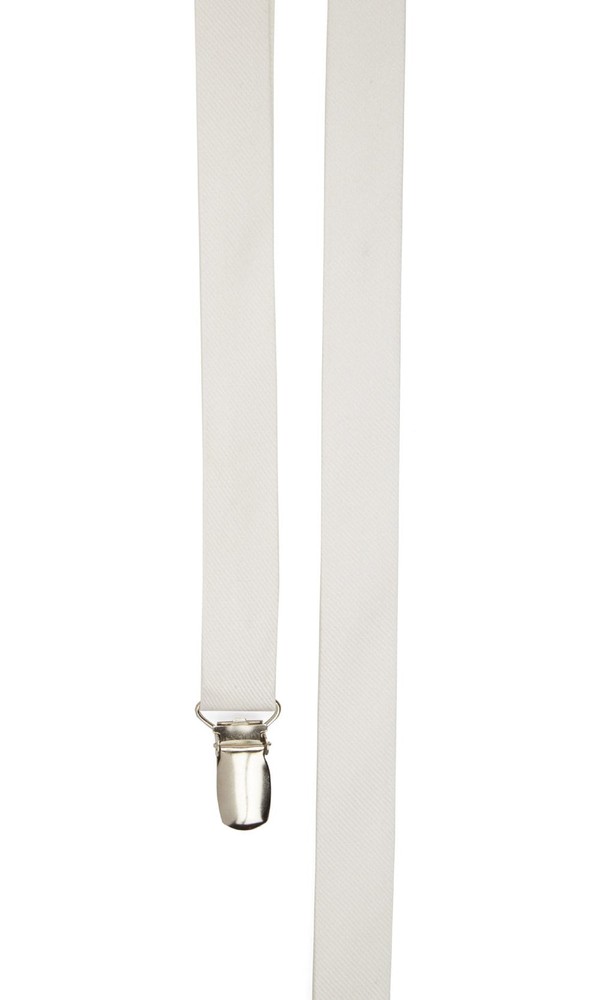 Grosgrain Solid White Suspender