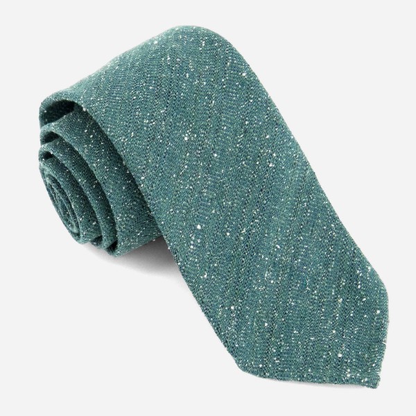 Unlined Textured Solid Hunter Green Tie