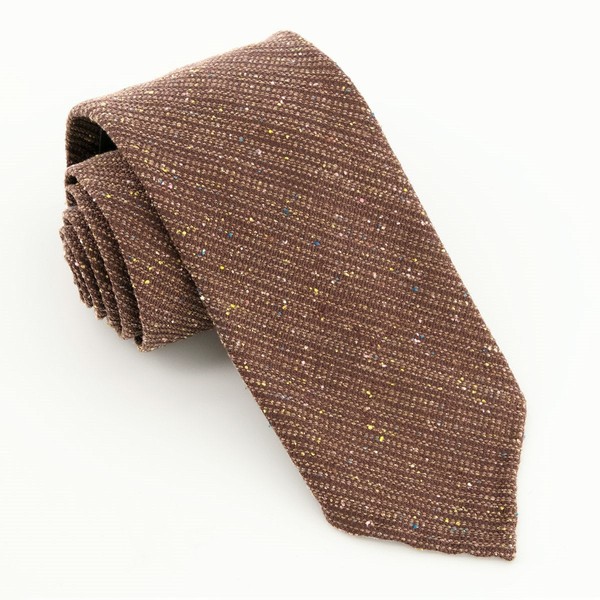 Unlined Textured Solid Chocolate Brown Tie