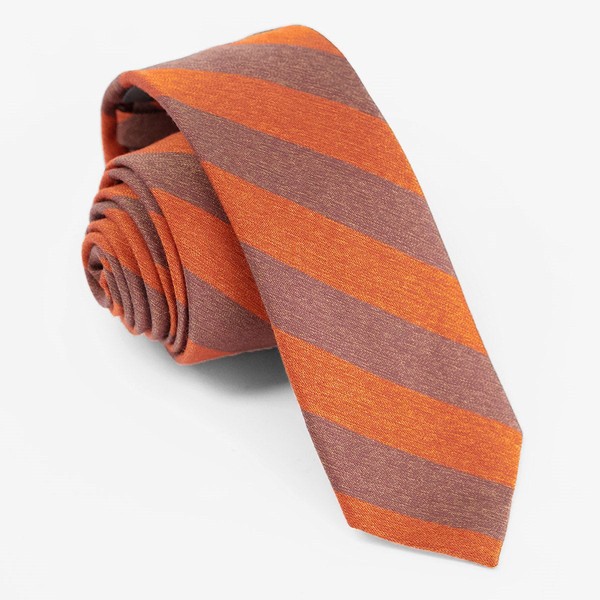 Textured Double Stripe Rust Tie