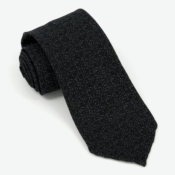 Unlined Speckled Black Tie
