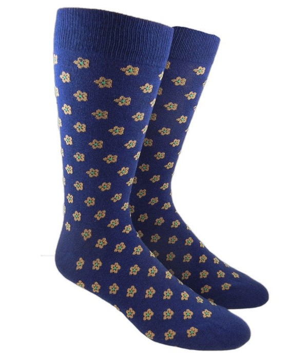 Anemones Classic Navy Dress Socks