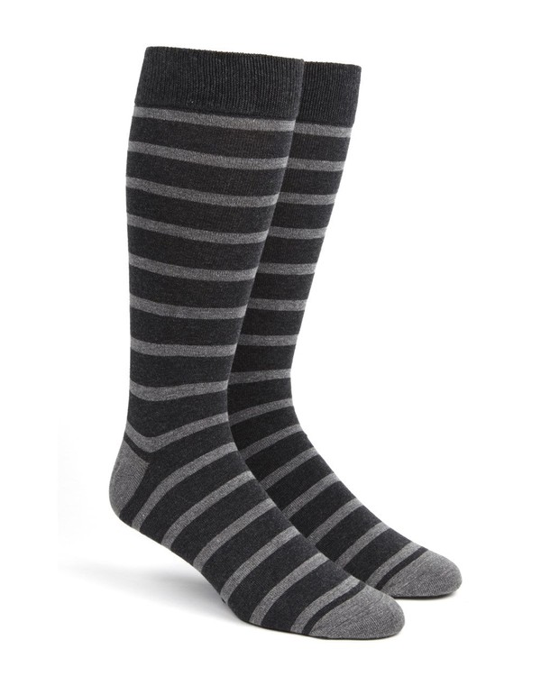 Trad Stripe Greys Dress Socks