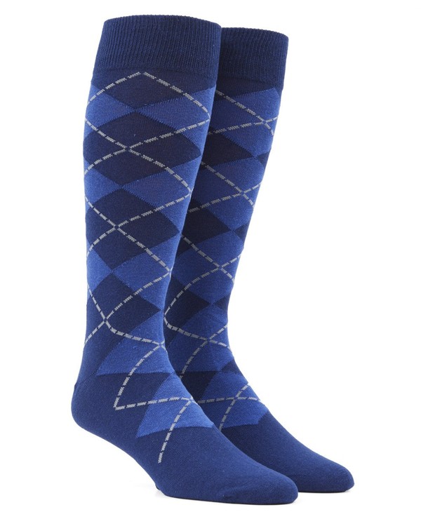 New Argyle Blue Dress Socks