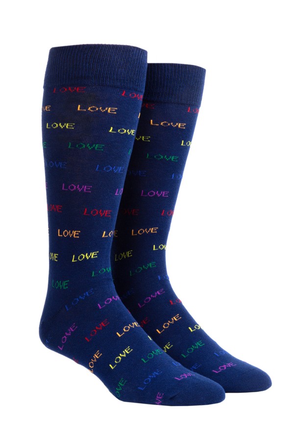 Love Wins Navy Dress Socks