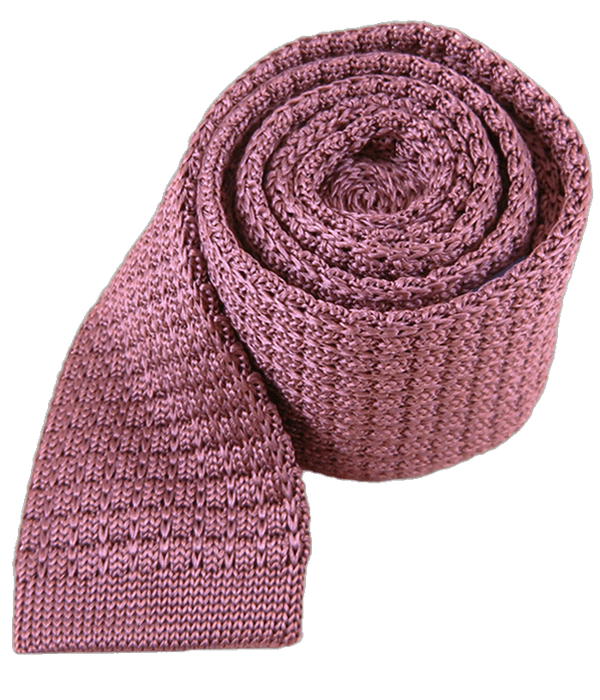 Textured Solid Knit Dusty Rose Tie