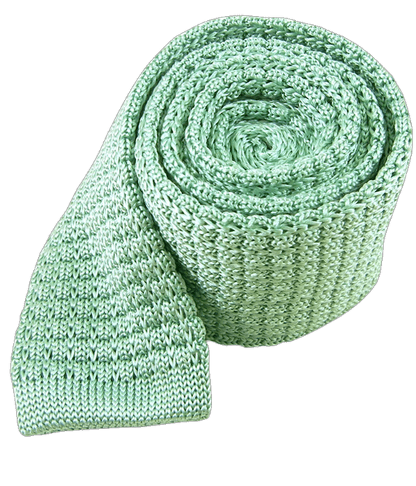 Textured Solid Knit Mint Tie