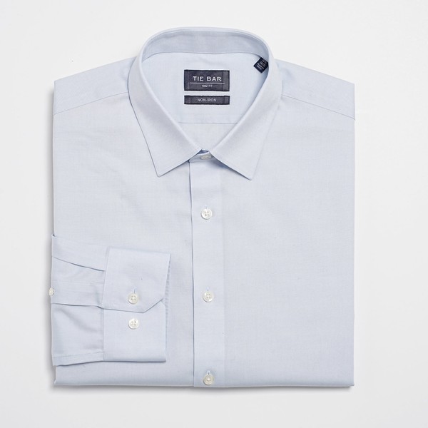 Pinpoint Solid - Point Collar Light Blue Non-Iron Dress Shirt