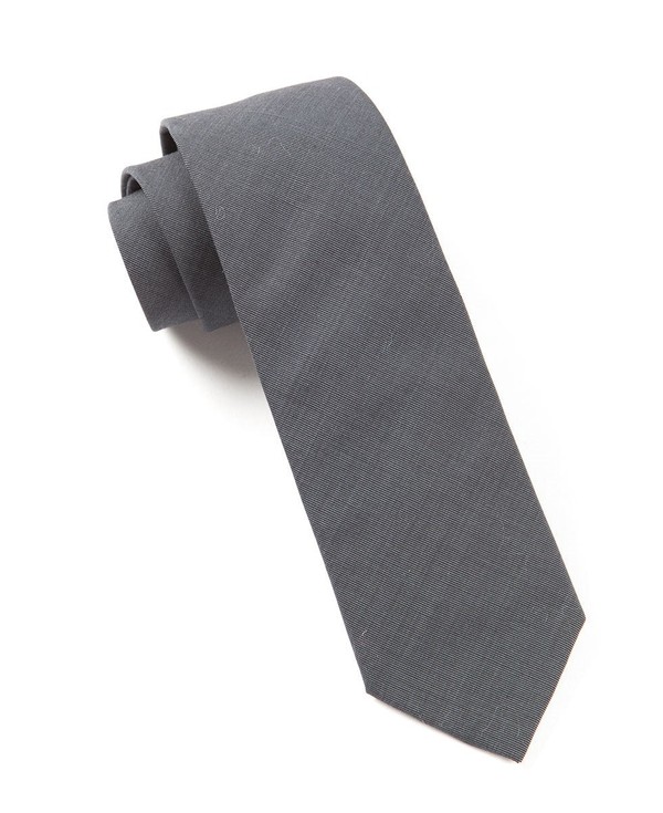 Solid Cotton Metallic Grey Tie