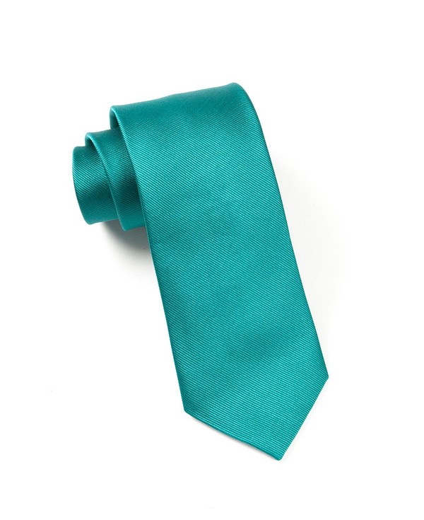 Grosgrain Solid Green Teal Tie