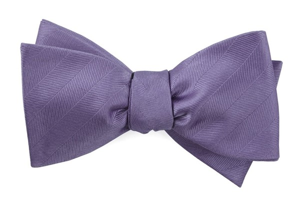 Herringbone Vow Lavender Bow Tie
