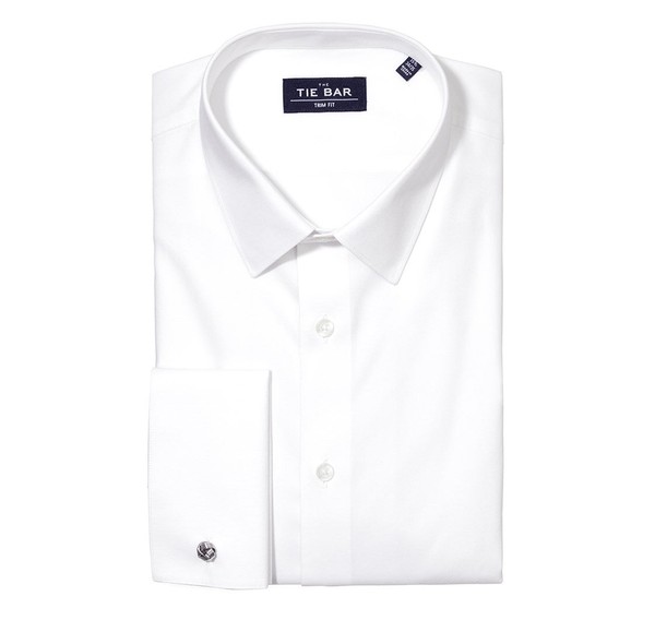 Pinpoint Solid - French Cuff White Non-Iron Dress Shirt