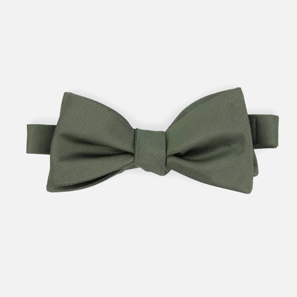 Grosgrain Solid Olive Bow Tie