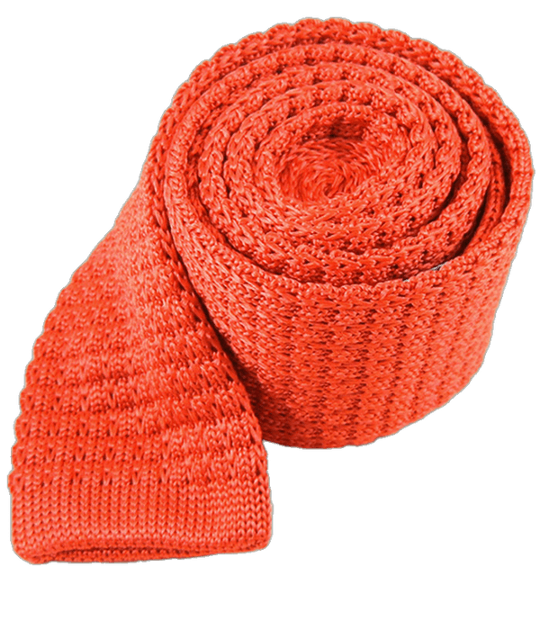 Textured Solid Knit Persimmon Tie