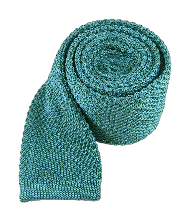 Knitted Aqua Tie | Men's Silk Knit Ties | Tie Bar