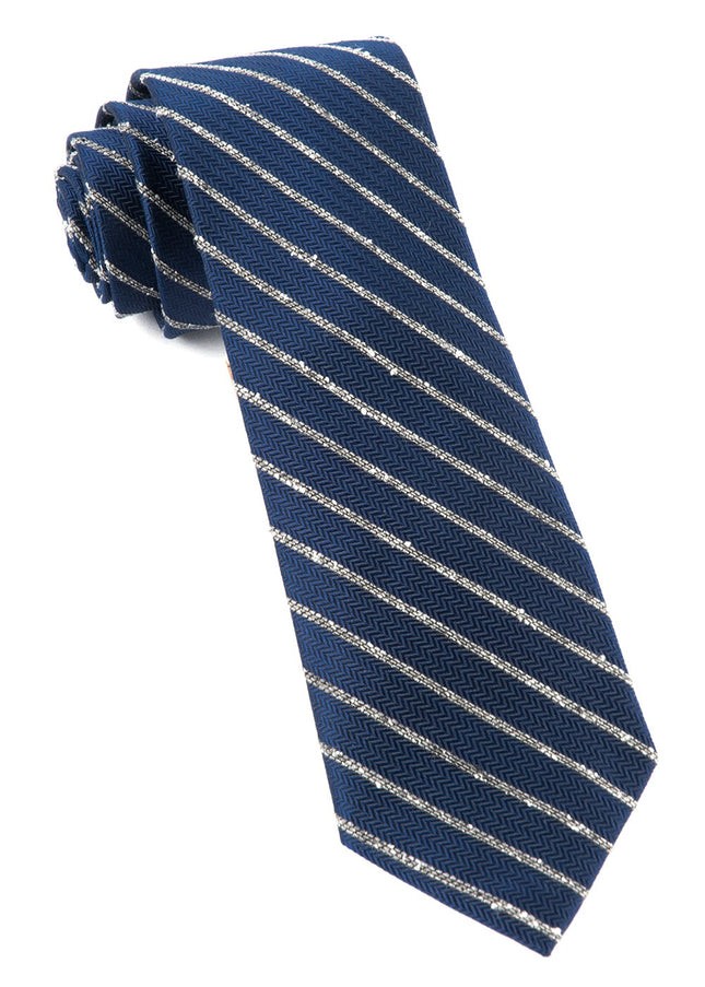 Laser Stripe Navy Tie | Men's Silk Ties | Tie Bar