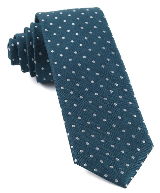 Dotted Dots Teal Tie | Men's Linen Ties | Tie Bar