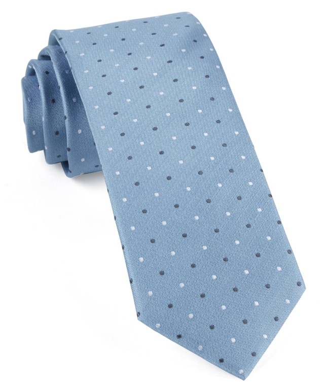 Suited Polka Dots Steel Blue Tie | Men's Silk Ties | Tie Bar