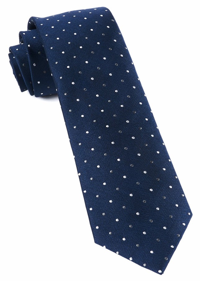 Jpl Dots Navy Tie | Men's Silk Ties | Tie Bar